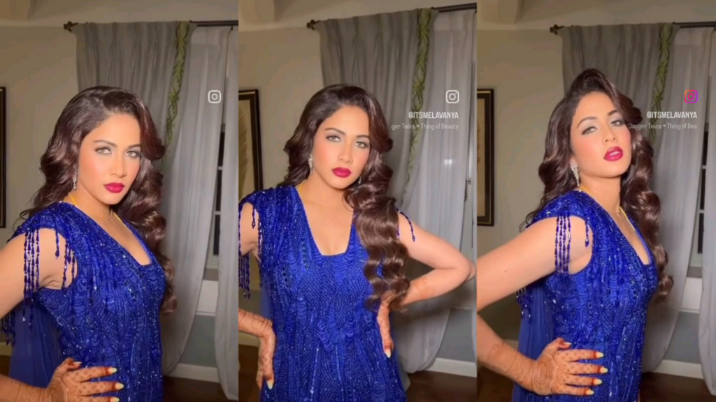Lavanya Tripathi Hot Look in Blue Sleeveless Dress
