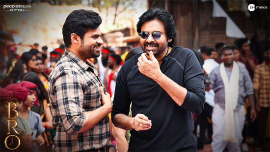 Pawan - Sai Durga Tej's BTS Stills Release from Latest ..."Bro"!