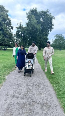 Photo Moment: Megastar and family with granddaughter in the park