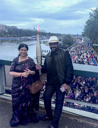 Photo Moment: Megastar's new post goes viral with Olympic torch in hand