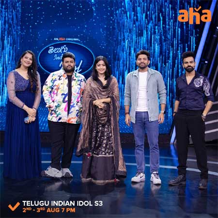 Rashmika Sandadi on Telugu Indian Idol stage