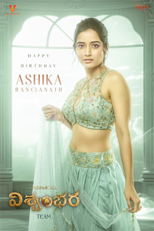 Ashika's birthday gift.. special poster release from 'Vishwambhara'