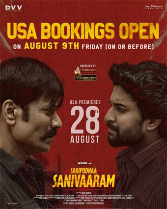 "Saripoda Saturday" US bookings details are here!