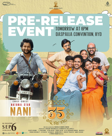 Nani is the hero of the pre-release event of “35 – Chinna Katha Nai”!