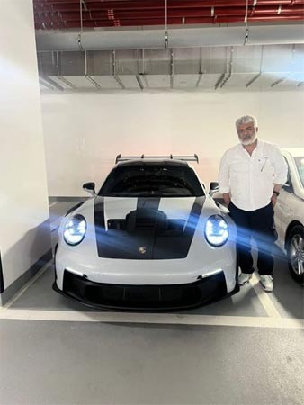 Photo Moment: Thala with his Porsche car