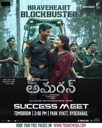 Date, Time Fix for Block Buster 'Amaraan' Success Meet