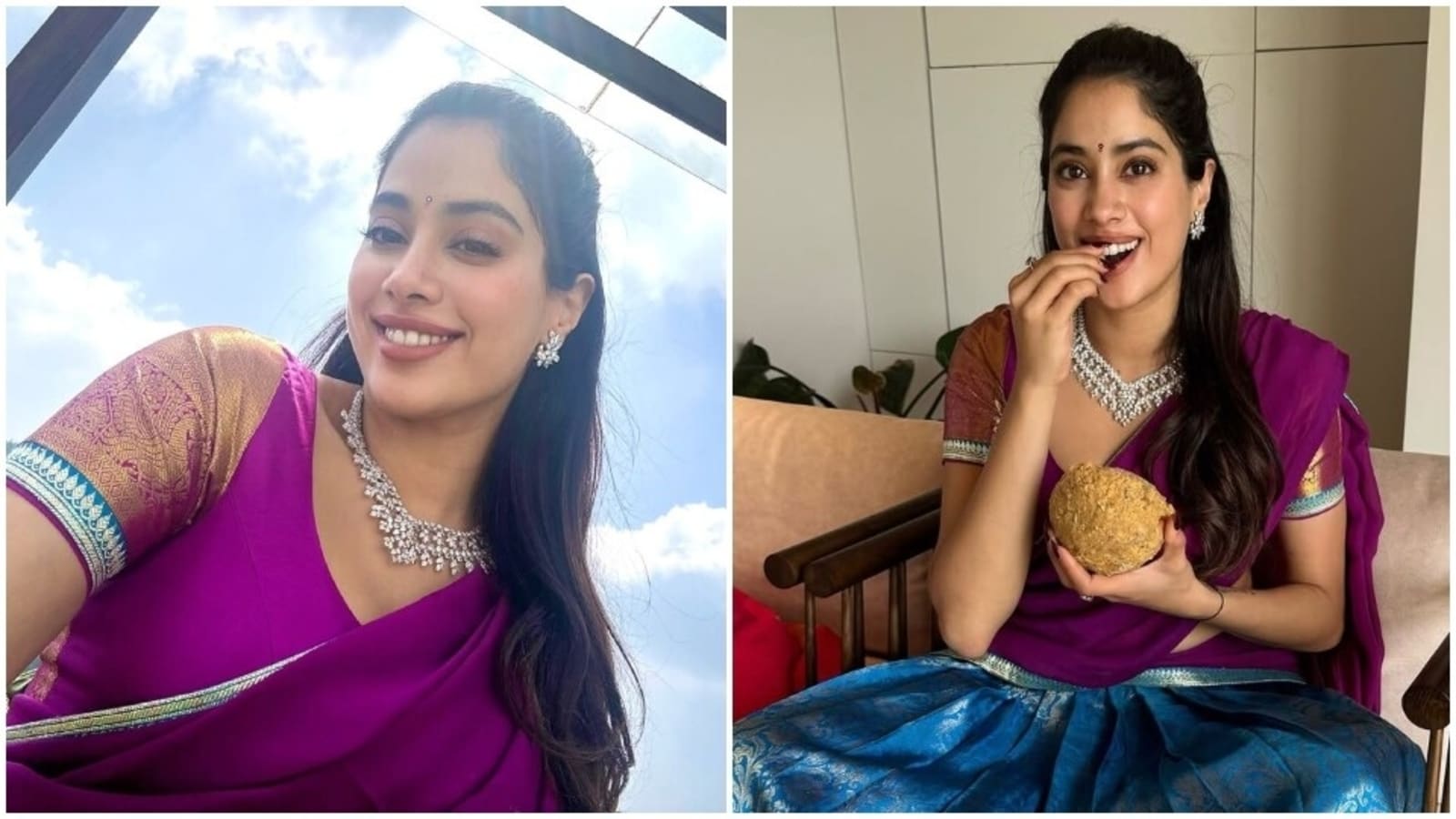 Janhvi Kapoor drops gorgeous pics in vibrant lehenga saree for late New Year's wish post; Her smile wins hearts