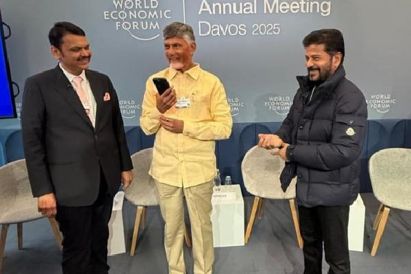 Interesting comments of Chandrababu in Davos regarding Maharashtra and Telangana