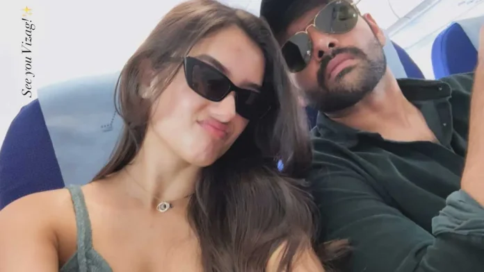 Photo Moment: Ram Pothineni & Bhagyashri Borse jet off for Photo Moment: Ram Pothineni & Bhagyashri Borse jet off for Vizag’s Andhra King Taluka event