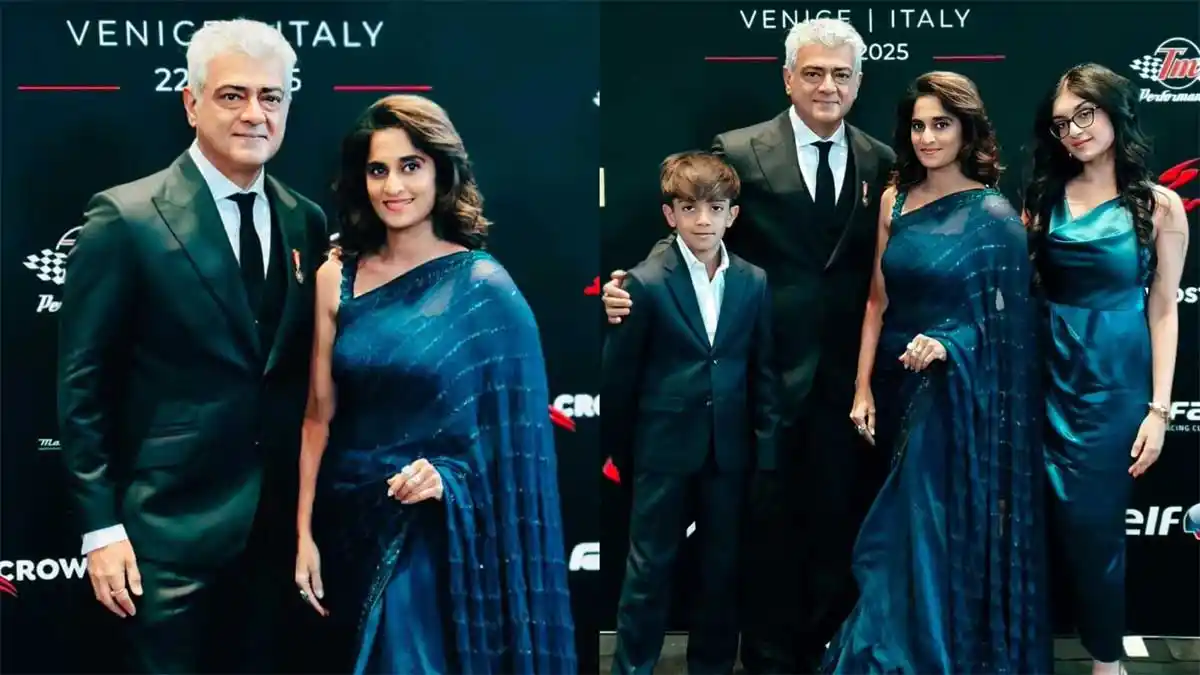 Viral Pic: Ajith Kumar Poses with Family in Venice After Winning Gentleman Driver of the Year 2025
