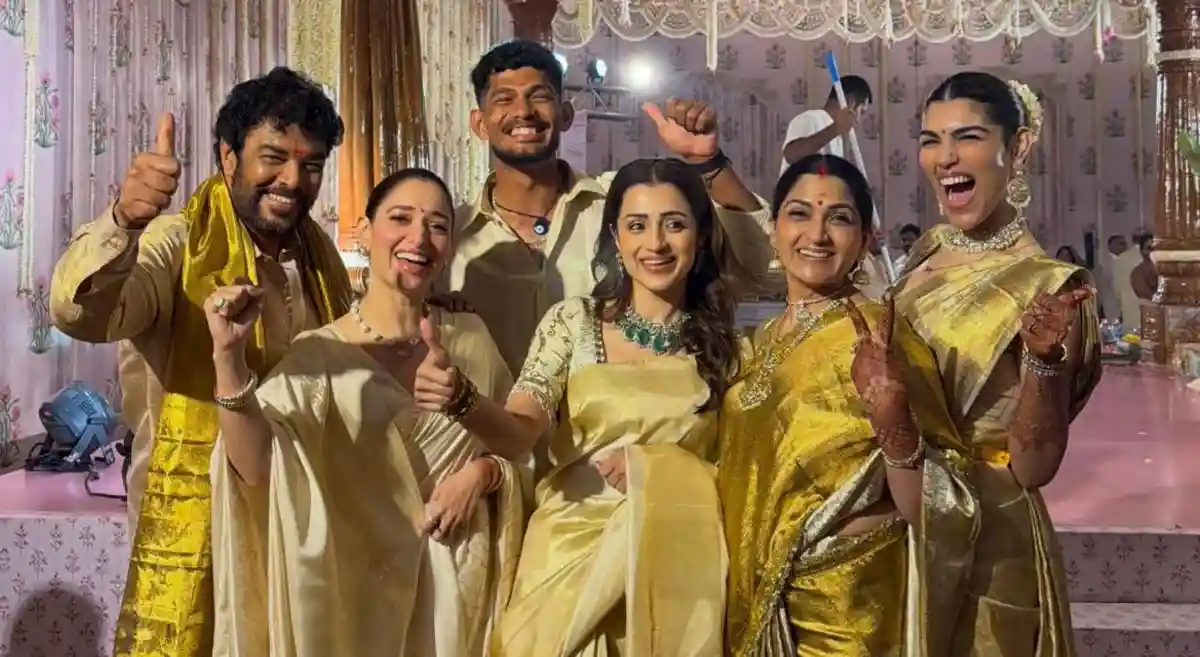 Pic Talk: Trisha & Tamannaah light up Khushbu’s daughter Avantika’s wedding celebrations