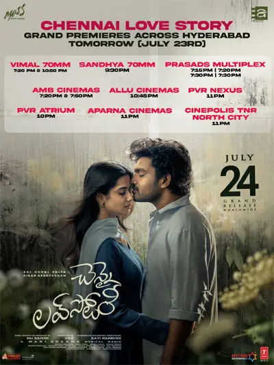 9 Theatres, 14 Shows: Chennai Love Story Gears Up for Paid Premieres in Hyderabad