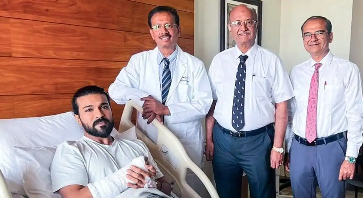 Pic Talk: Ram Charan with his doctors after wrist surgery