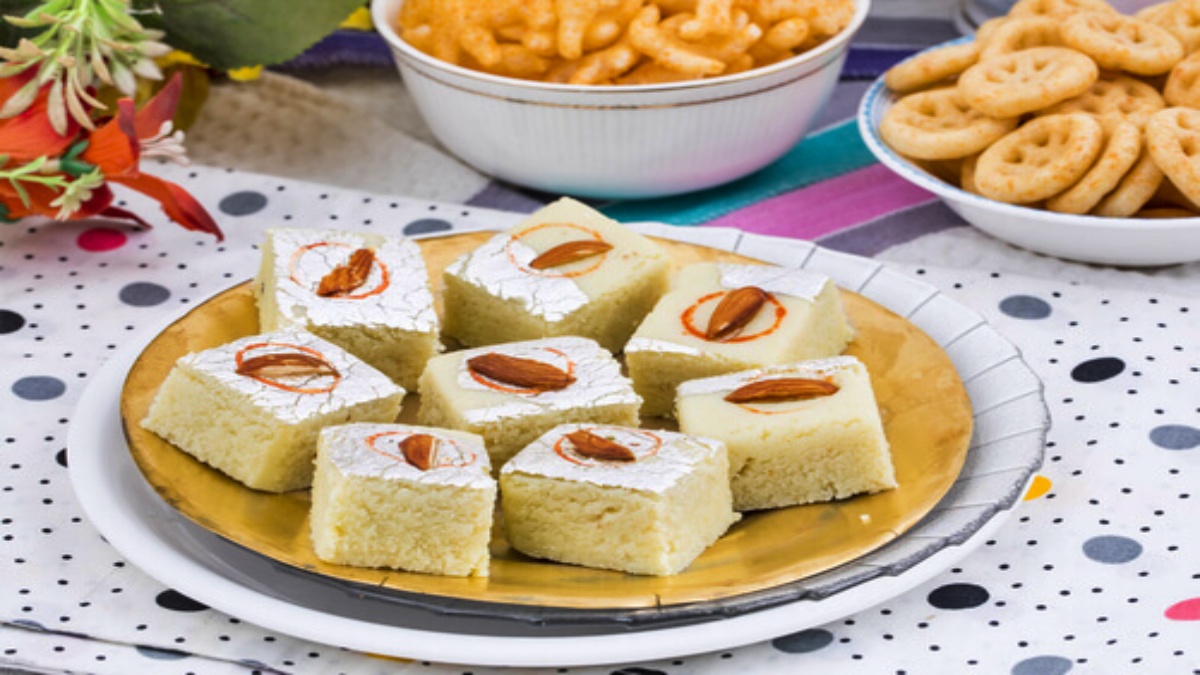 Badam Barfi: Easy homemade sweet recipe Badam Barfi: Easy homemade sweet recipe